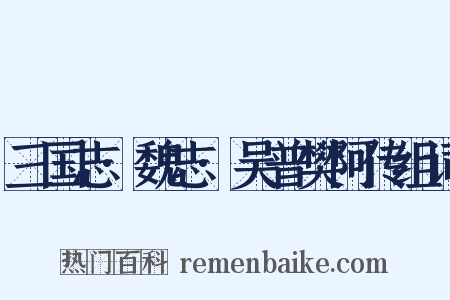 三国志·魏志·吴普樊阿传组词是什么意思的图片
